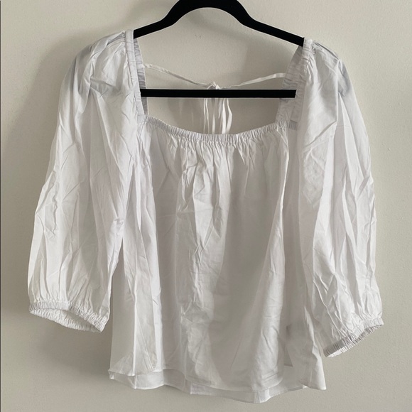 NWT Madewell Puff-Sleeve Babydoll Top - Picture 3 of 7